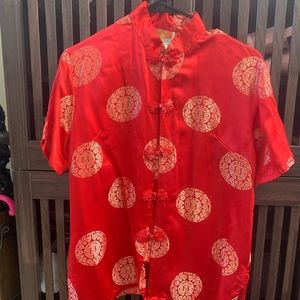 Chinese red shirt women size L